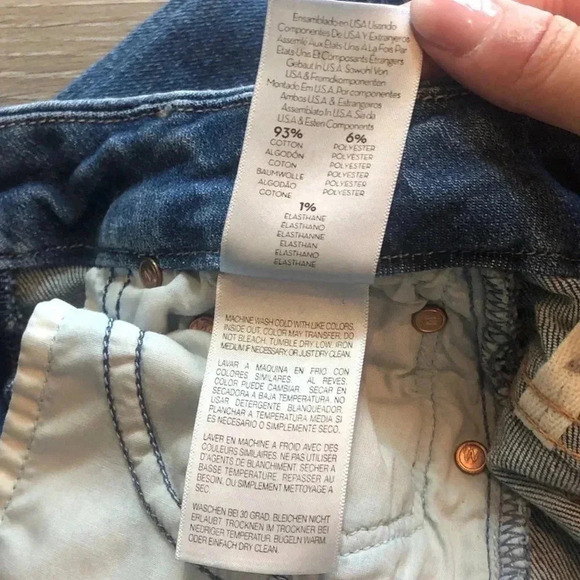 MOTHER High Waisted Looker Ankle Fray Denim Jeans One Smart Cookie Size 23 - Picture 10 of 16